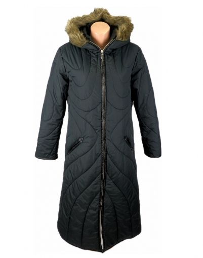 L-XL Дълго топло палто за зима с качулка