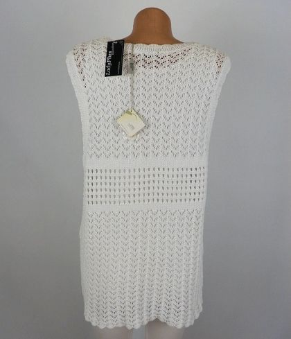 XL-XXL Бял памучен плетен елек (с етикет)