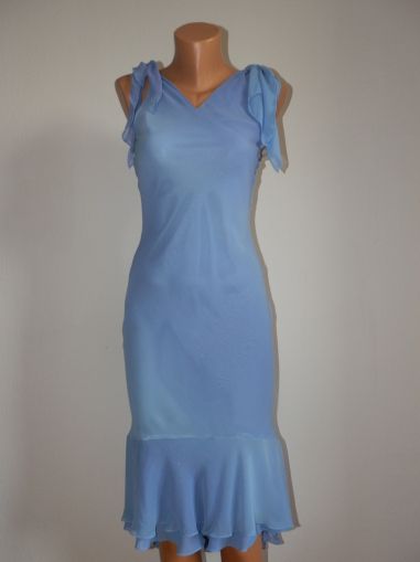 S-XS Страхотна синя рокля от шифон за слаба жена или момиче 