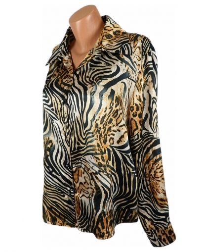 XL Риза от сатен с тигрова шарка