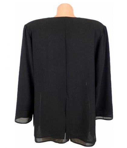 L Черна двойна шифонова блуза-туника