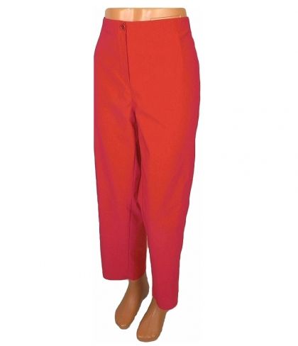 Еластичен червен панталон на ластик от вискоза Helena Vera