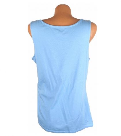 XXL Светлосиня трикотажна памучна блуза с набори (с етикет)