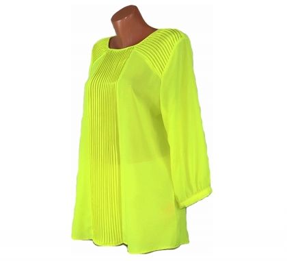 Лимонено-жълта шифонова блуза