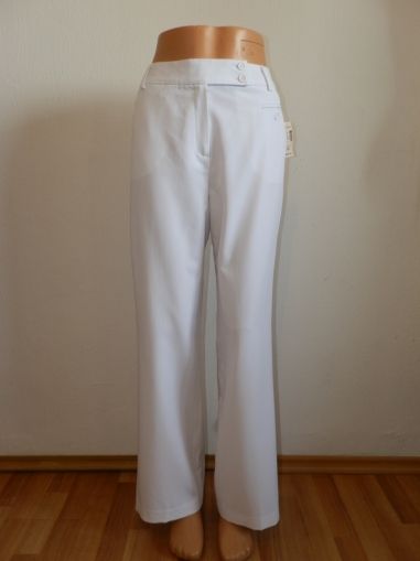 L Бял еластичен панталон