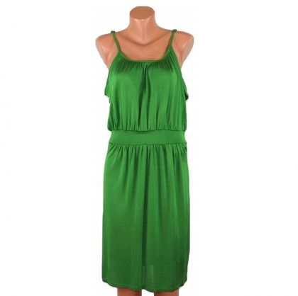 L-XL Еластична зелена рокля