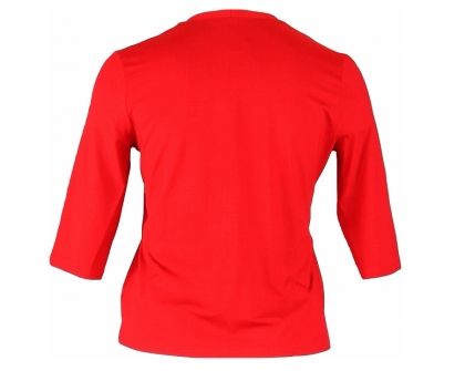 Червена трикотажна блуза от вискоза