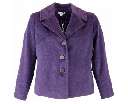 XL-XXL Късо лилаво вълнено палто (с етикет)
