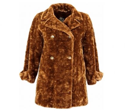 L-XL Красиво и топло френско палто с косъм