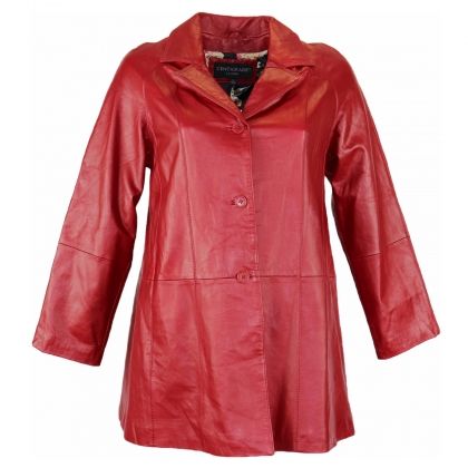 L-XL Червено кожено яке