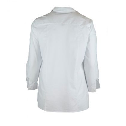 Бяла памучна риза с дълъг ръкав