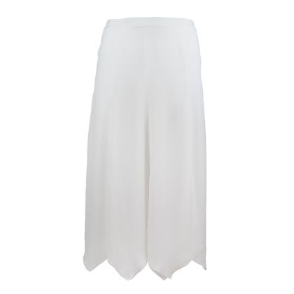 Двойна дълга бяла разкроена пола 