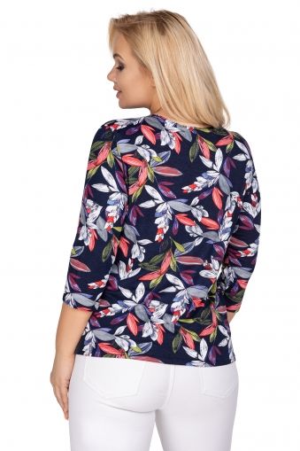 Цветна блуза от вискоза с цветя
