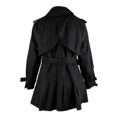 Черно вълнено палто