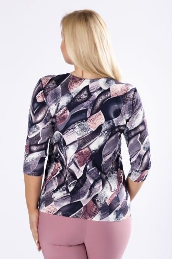 Цветна блуза от вискоза в лилаво