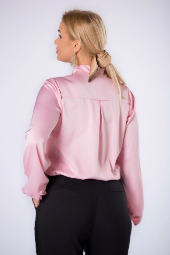 Розова елегантна блуза от сатен