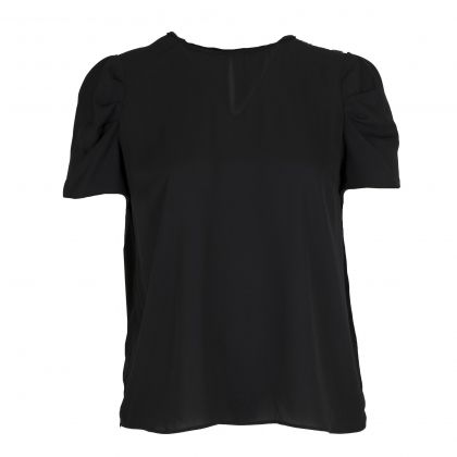 Черна ефирна блуза