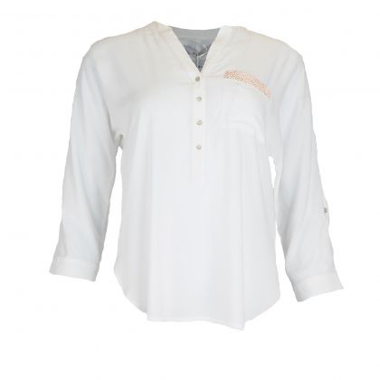 Бяла асиметрична блуза 