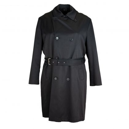 Черен марков шлифер с вълнена подплата KENNETH COLE