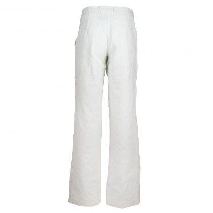 Бял памучен панталон с бродерии