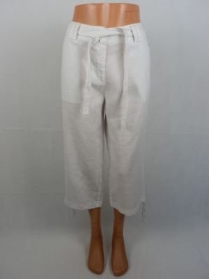 L-XL Бял ленен панталон