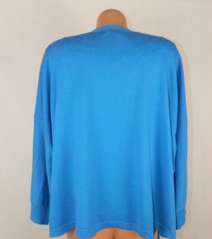 XXXLПамучна машинно плетена синя жилетка-туника (с етикет)