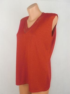 XXL Еластична машинно плетена блуза-елек  от вискоза