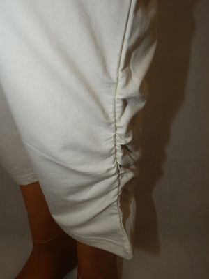 XL Кремав трикотажен спотрен панталон-клин с широк ластик