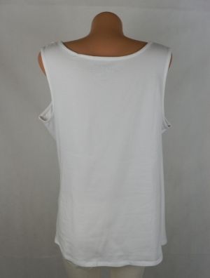  XXL Бяла трикотажна блуза с набори (с етикет)