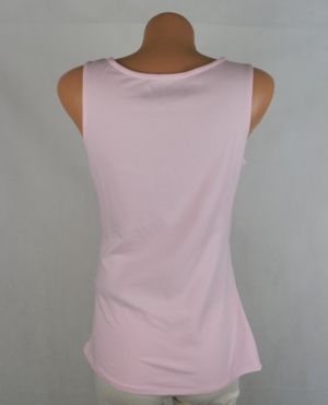L Розова трикотажна памучна блуза с набори (с етикет)