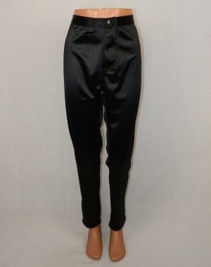 L-XL Еластичен черен слим панталон 