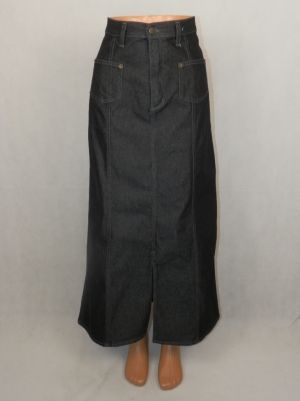 XL Дълга черна джинсова пола 