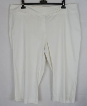 Бял еластичен панталон с широка талия от район Lane Bryant