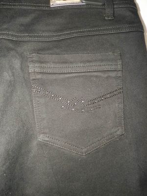 XL-XXL Дебел черен памучен панталон тип дънки (с етикет)
