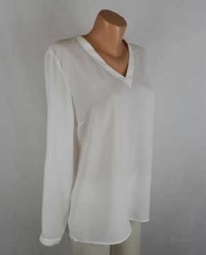 Бяла шифонова блуза с ръкави-трансформери Esmara