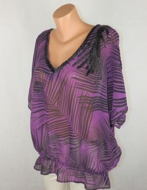 Шифонова блуза на ластик с украси Lane Bryant