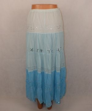 Дълга плисирана шифонова пола на ластик