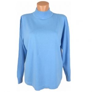 XXL Еластичен син пуловер от вискоза