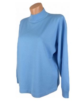 XXL Еластичен син пуловер от вискоза