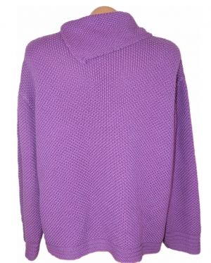 XXL-XXXL Плътен лилав памучен пуловер