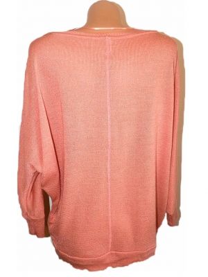 L-XL ONLY Красив тънък пуловер тип прилеп с люрексова нишка