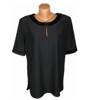L-XL Черна блуза от сатен ( с етикет)