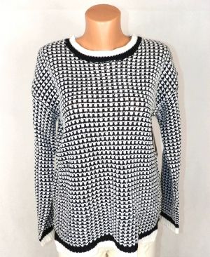 XL Черно-бял пуловер (с етикет)
