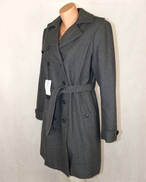 L Топло сиво вълнено палто ( с етикет)