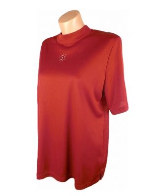 XXL Червена еластична блуза с украси
