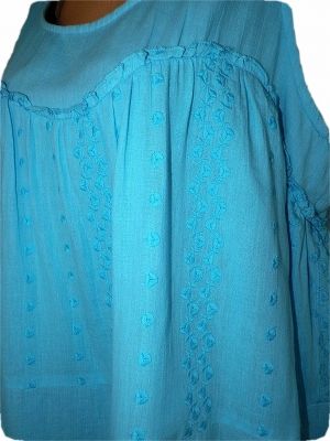 XL-XXL Памучна тюркоазена блуза-туника (с етикет)