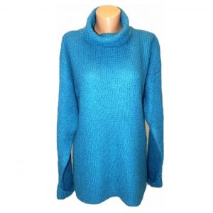Тюркоазен пуловер от мохер