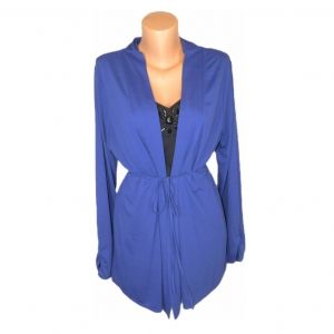 XL Трикотажна двойна лилава блуза с украси