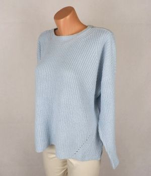 XXL Светло-син пуловер със цип отзад