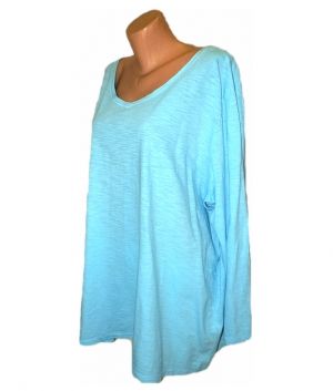 Светло-синя памучна трикотажна блуза Catherines